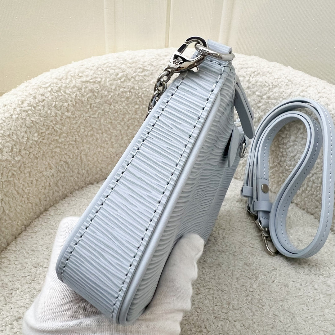 LV Easy Pouch on Strap Bag in Bleu Celeste Epi Leather and SHW