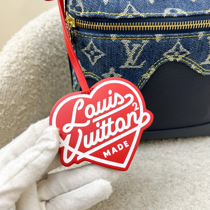 LV x NIGO Japanese Cruiser Bag in Blue Monogram Denim, Navy Blue