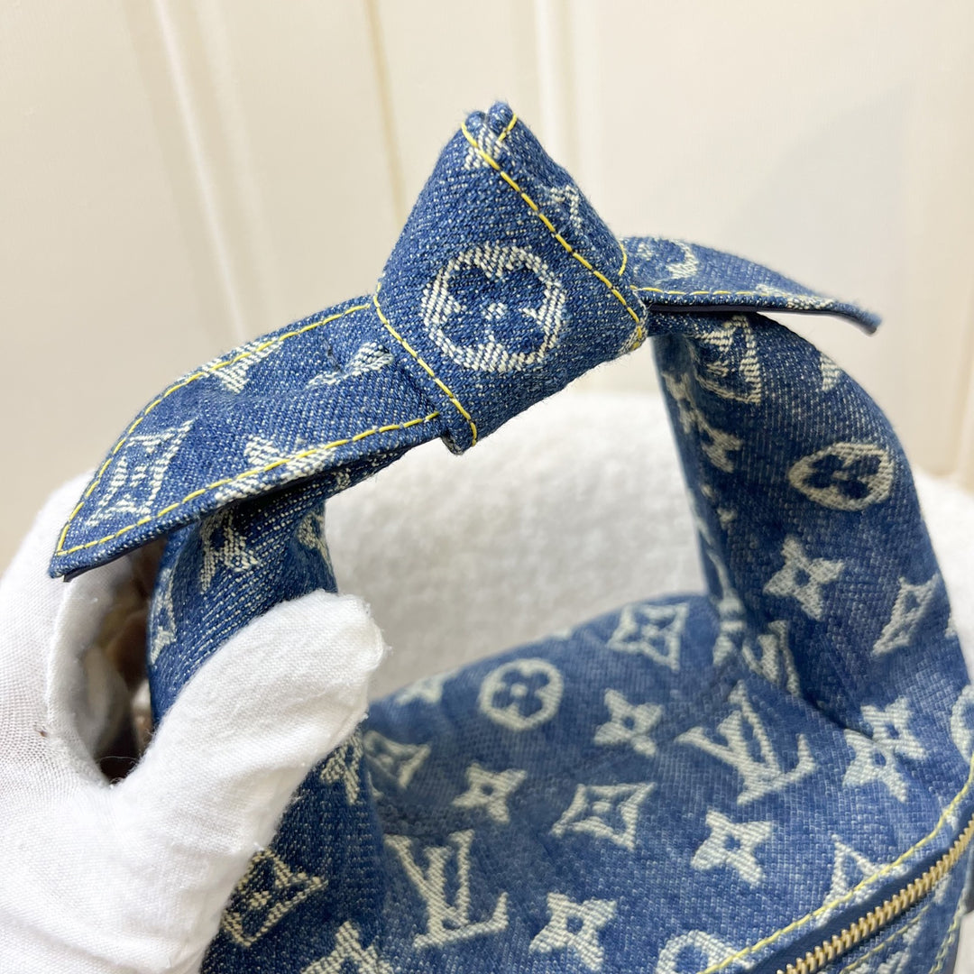LV x NIGO Japanese Cruiser Bag in Blue Monogram Denim, Navy Blue