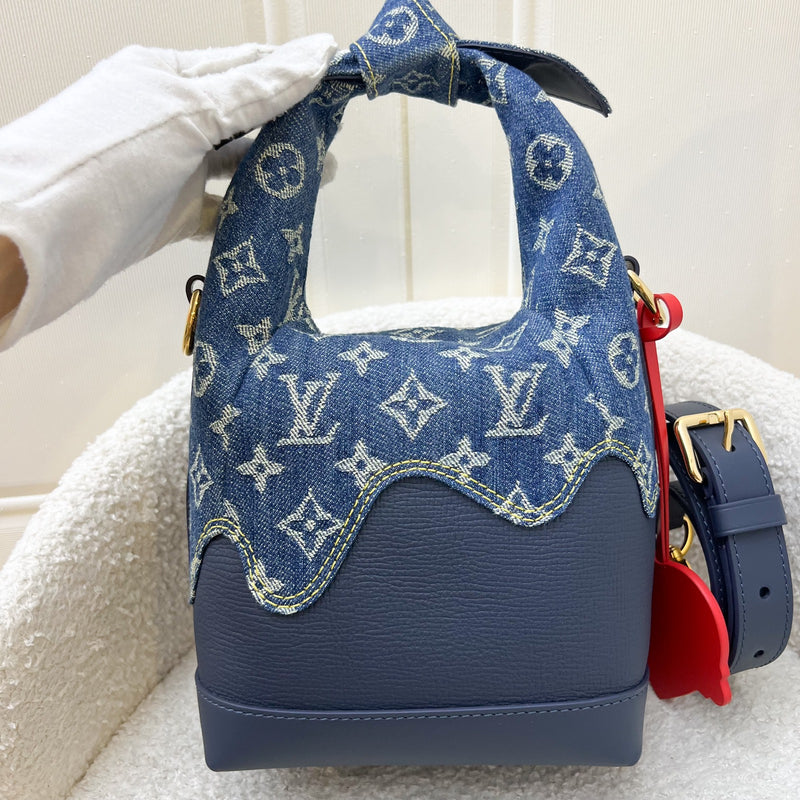 LV x NIGO Japanese Cruiser Bag in Blue Monogram Denim, Navy Blue Calfskin and GHW (Model: M45970)