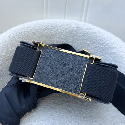 Hermes Geta in Noir Black Chevre Mysore Leather and GHW