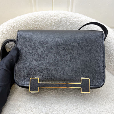 Hermes Geta in Noir Black Chevre Mysore Leather and GHW