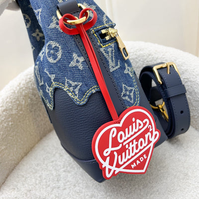 LV x NIGO Japanese Cruiser Bag in Blue Monogram Denim, Navy Blue Calfskin and GHW (Model: M45970)