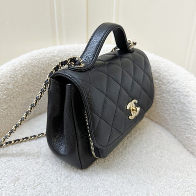 Chanel Small Business Affinity Flap in Black Caviar and LGHW