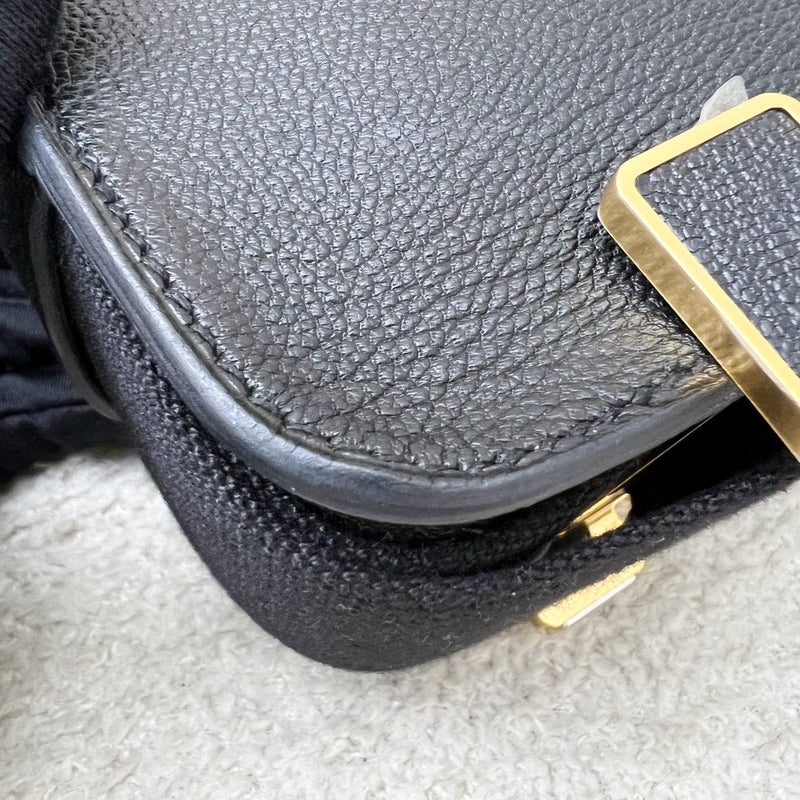 Hermes Geta in Noir Black Chevre Mysore Leather and GHW