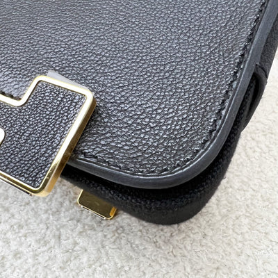 Hermes Geta in Noir Black Chevre Mysore Leather and GHW