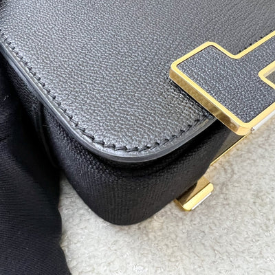 Hermes Geta in Noir Black Chevre Mysore Leather and GHW