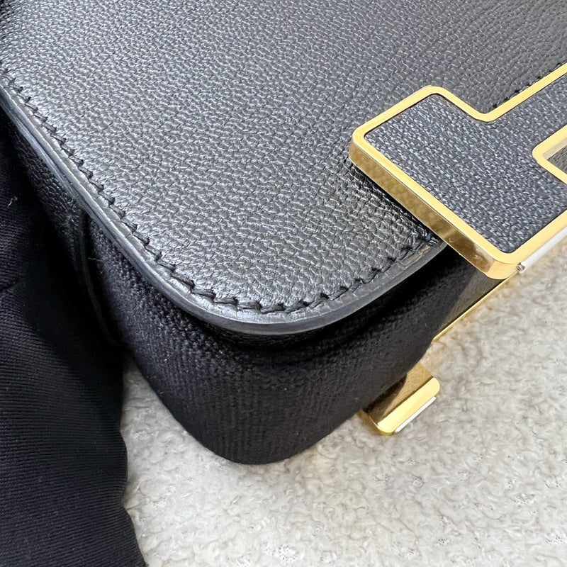 Hermes Geta in Noir Black Chevre Mysore Leather and GHW