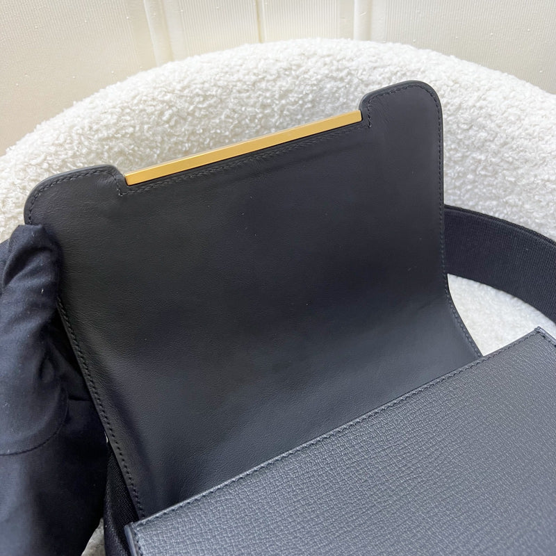 Hermes Geta in Noir Black Chevre Mysore Leather and GHW