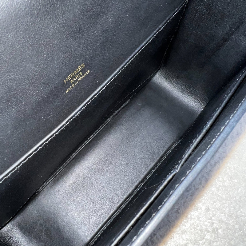 Hermes Geta in Noir Black Chevre Mysore Leather and GHW