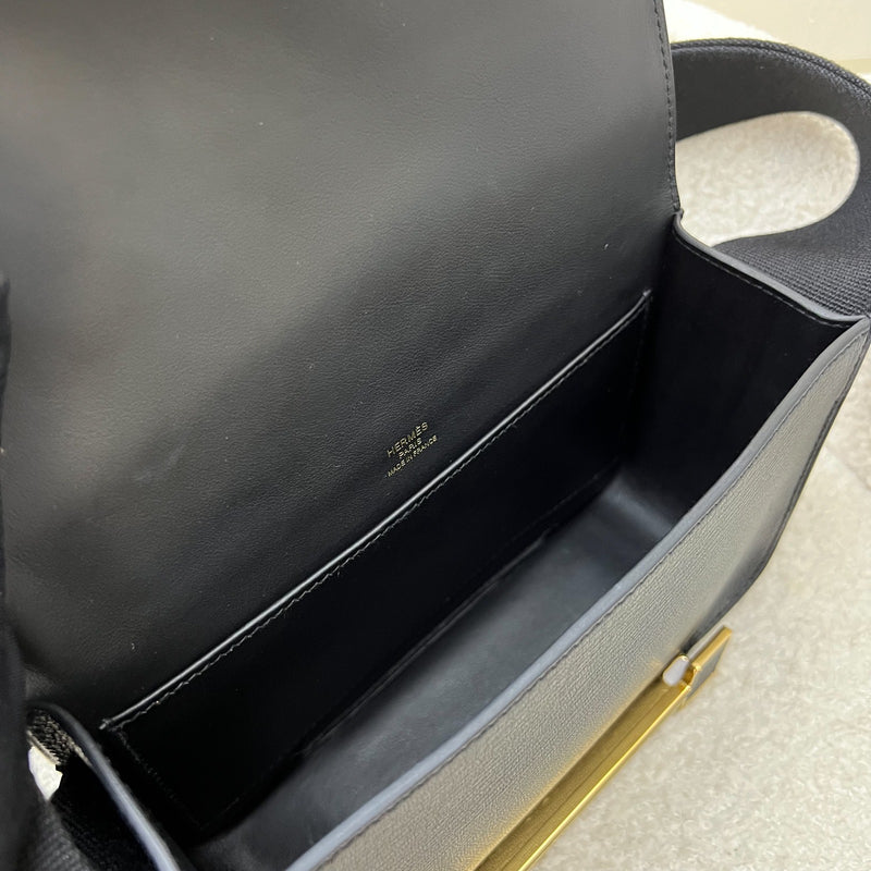 Hermes Geta in Noir Black Chevre Mysore Leather and GHW