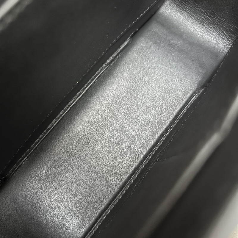 Hermes Geta in Noir Black Chevre Mysore Leather and GHW