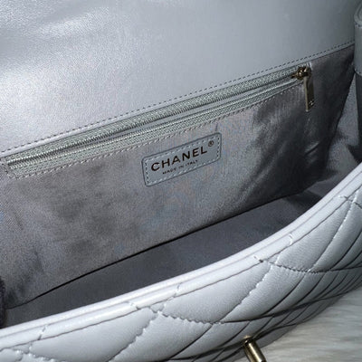 Chanel Mademoiselle Chic Flap in Grey Lambskin and Matte LGHW