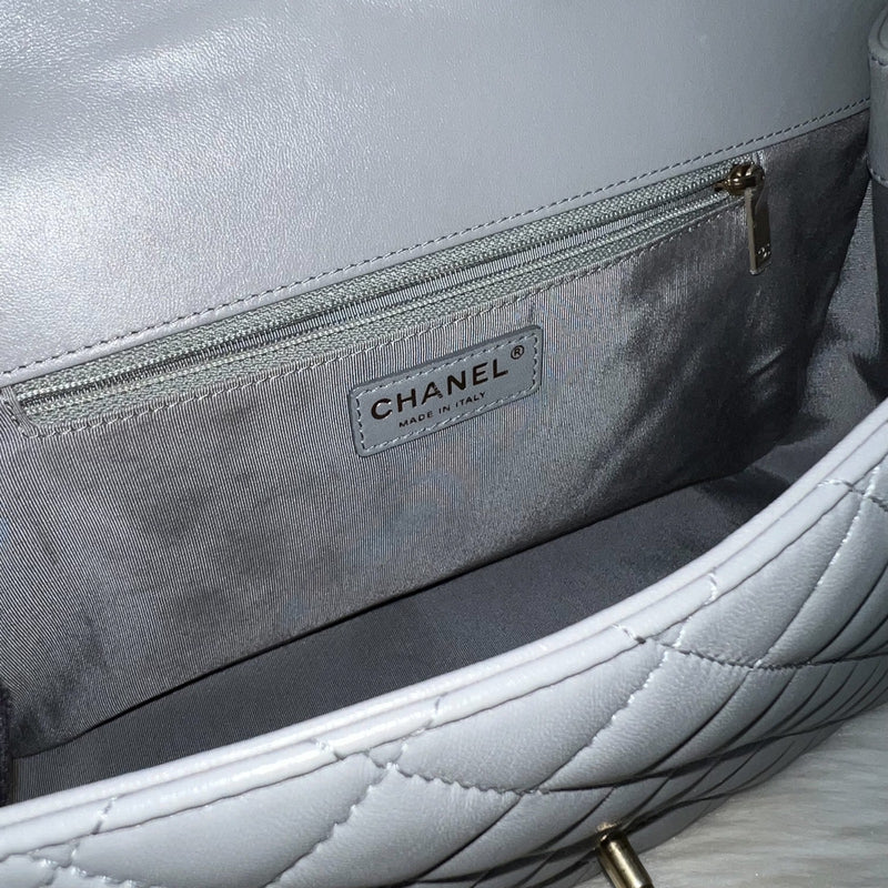 Chanel Mademoiselle Chic Flap in Grey Lambskin and Matte LGHW