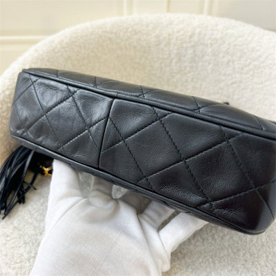 Chanel Vintage Front Flap Camera Bag in Black Lambskin and 24K GHW