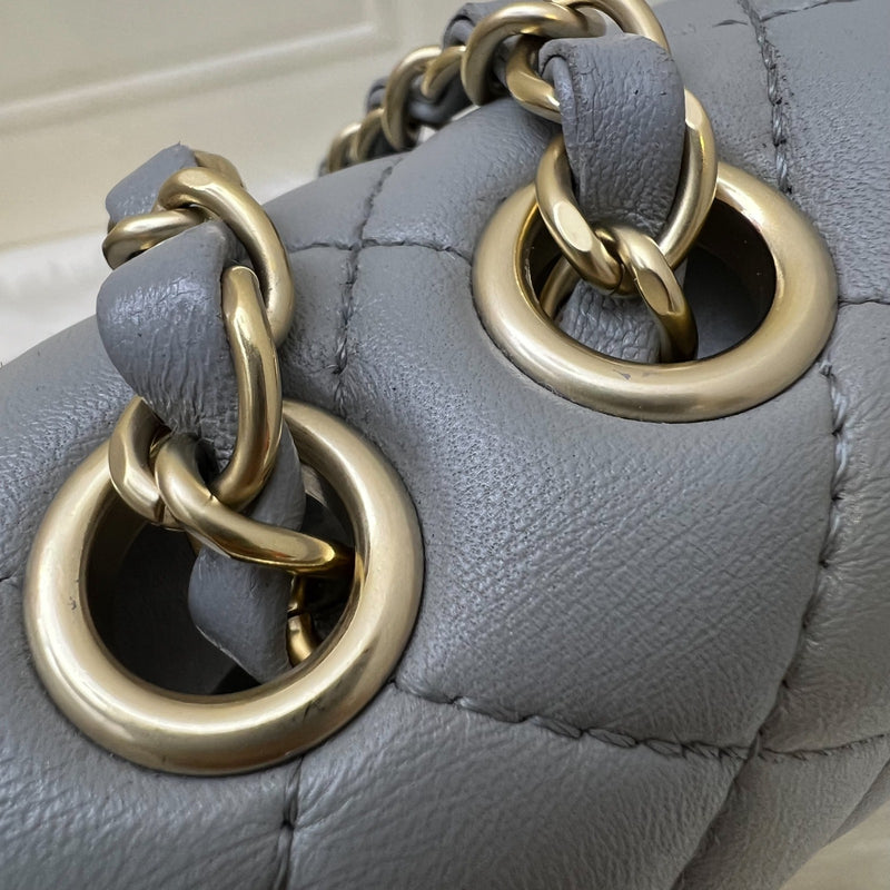 Chanel Mademoiselle Chic Flap in Grey Lambskin and Matte LGHW