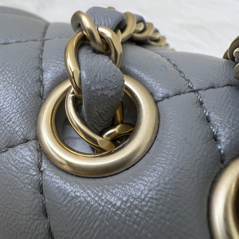 Chanel Mademoiselle Chic Flap in Grey Lambskin and Matte LGHW