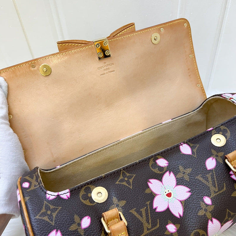 LV Vintage Louis Vuitton x Takashi Murakami Cherry Blossom Papillon Bag in Monogram Canvas