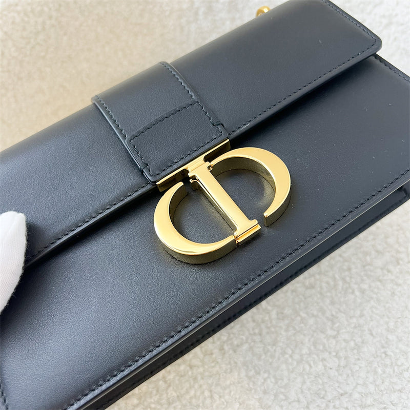 Dior 30 Montaigne East West Bag in Black Calfskin GHW