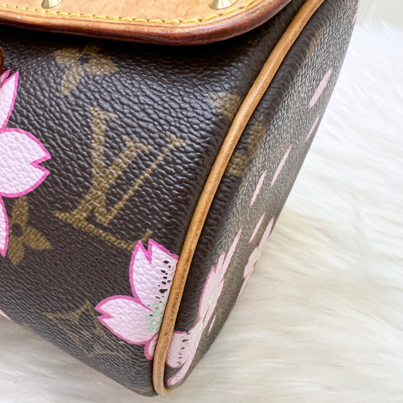 LV Vintage Louis Vuitton x Takashi Murakami Cherry Blossom Papillon Bag in Monogram Canvas