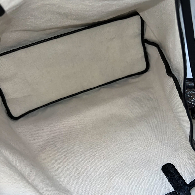 Goyard St Louis PM Tote in Black Signature Goyardine Canvas