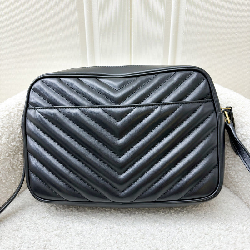 Saint Laurent YSL Lou Camera Bag in Black Calfskin and AGHW