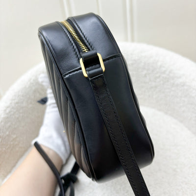 Saint Laurent YSL Lou Camera Bag in Black Calfskin and AGHW