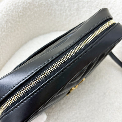 Saint Laurent YSL Lou Camera Bag in Black Calfskin and AGHW