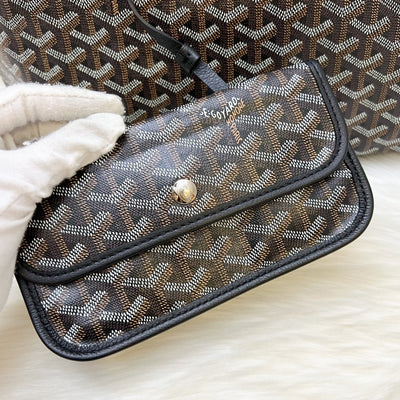 Goyard St Louis PM Tote in Black Signature Goyardine Canvas
