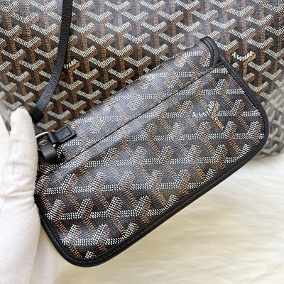 Goyard St Louis PM Tote in Black Signature Goyardine Canvas