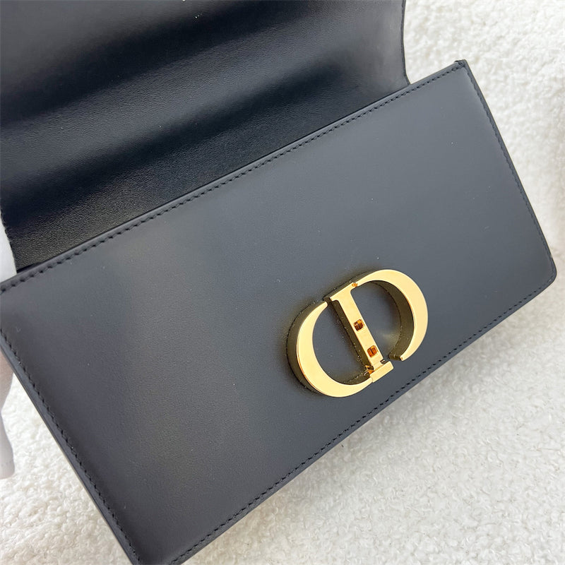 Dior 30 Montaigne East West Bag in Black Calfskin GHW