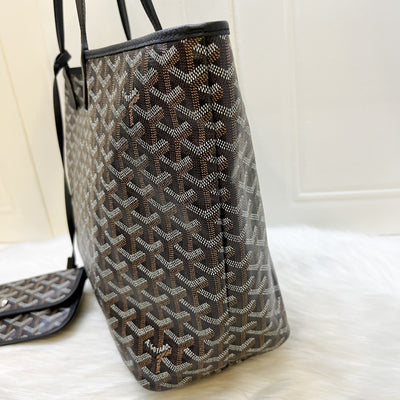Goyard St Louis PM Tote in Black Signature Goyardine Canvas