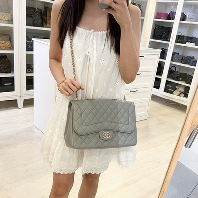 Chanel Mademoiselle Chic Flap in Grey Lambskin and Matte LGHW