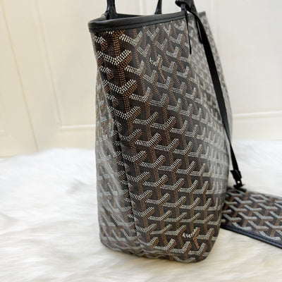 Goyard St Louis PM Tote in Black Signature Goyardine Canvas