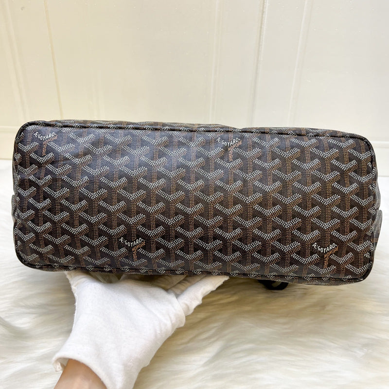 Goyard St Louis PM Tote in Black Signature Goyardine Canvas