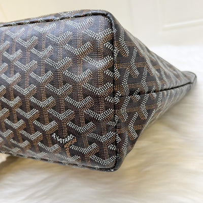 Goyard St Louis PM Tote in Black Signature Goyardine Canvas