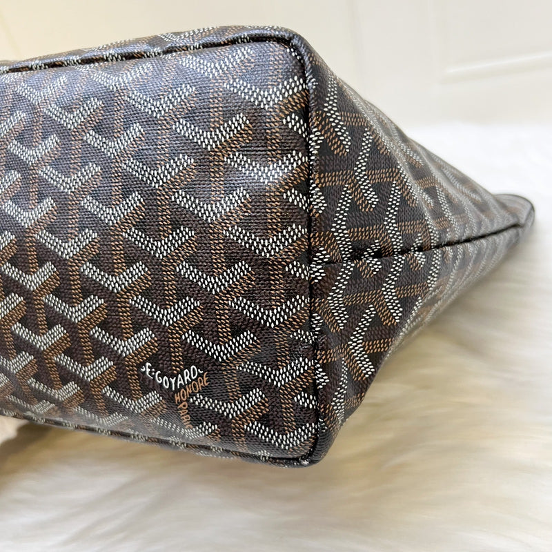 Goyard St Louis PM Tote in Black Signature Goyardine Canvas