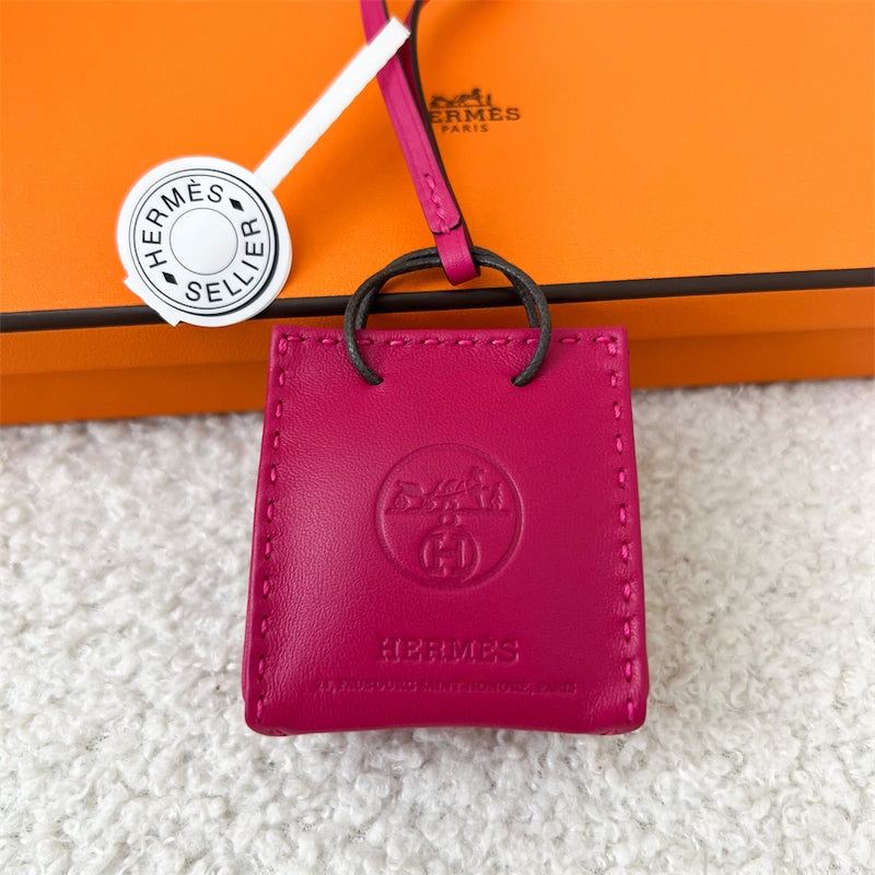 Hermes Paper Bag Charm in Mexico Rose Leather