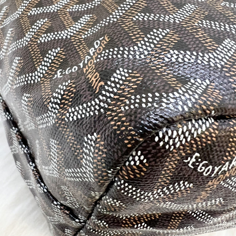 Goyard St Louis PM Tote in Black Signature Goyardine Canvas
