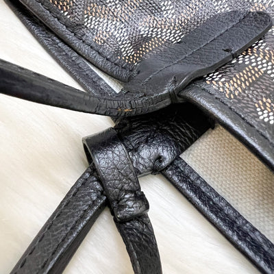Goyard St Louis PM Tote in Black Signature Goyardine Canvas