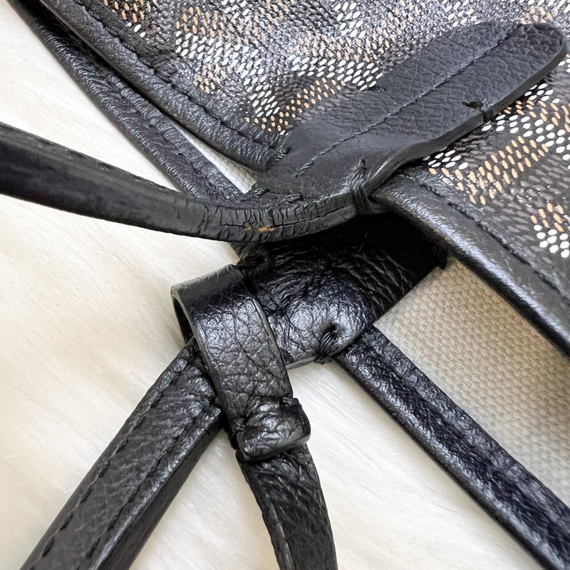 Goyard St Louis PM Tote in Black Signature Goyardine Canvas