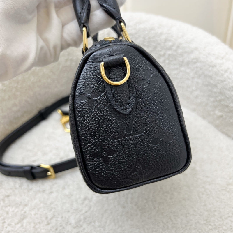 LV Nano Speedy in Black Monogram Empreinte Leather and GHW