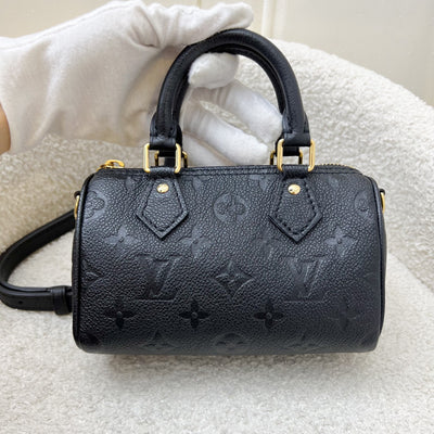 LV Nano Speedy in Black Monogram Empreinte Leather and GHW