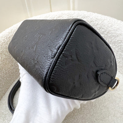 LV Nano Speedy in Black Monogram Empreinte Leather and GHW