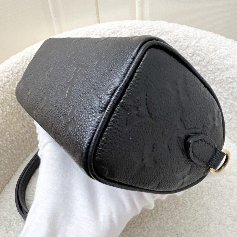LV Nano Speedy in Black Monogram Empreinte Leather and GHW