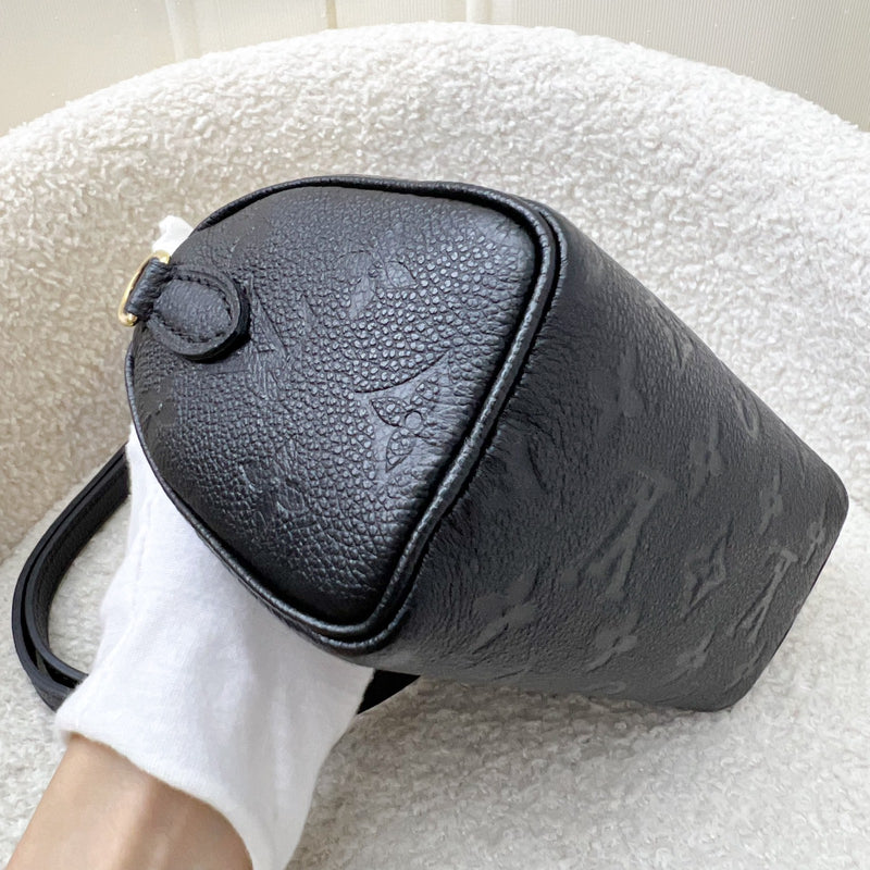 LV Nano Speedy in Black Monogram Empreinte Leather and GHW