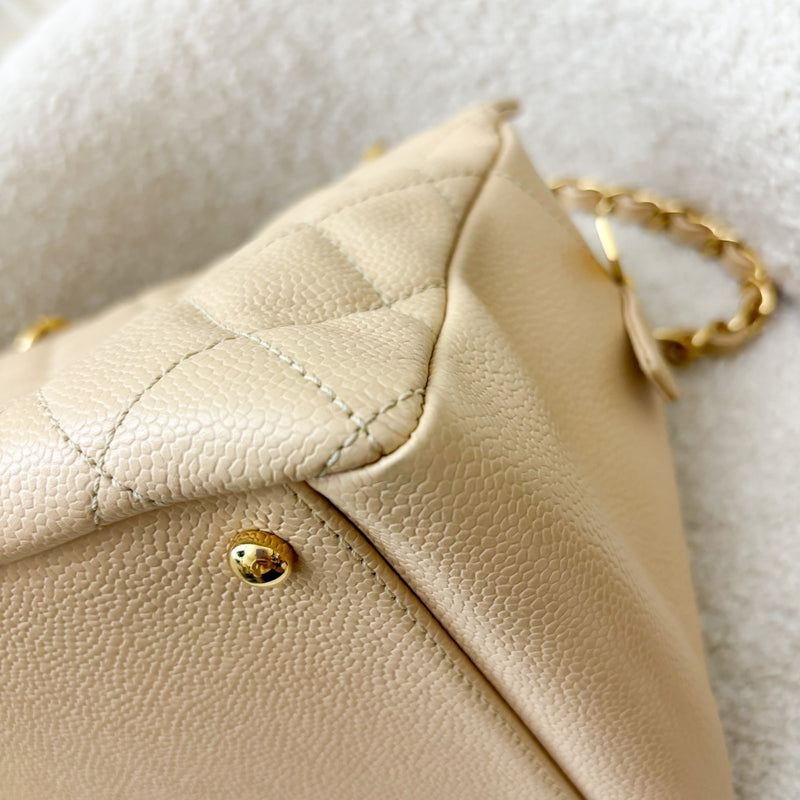 Chanel Petite Timeless Tote PTT in Beige Caviar and GHW