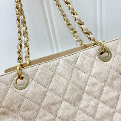 Chanel Petite Timeless Tote PTT in Beige Caviar and GHW