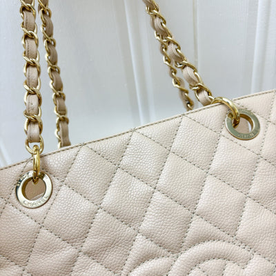 Chanel Petite Timeless Tote PTT in Beige Caviar and GHW