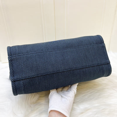 Chanel Medium Deauville Tote in Dark Blue Denim Canvas and LGHW